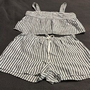 Lucky Brand Black and White Striped Top